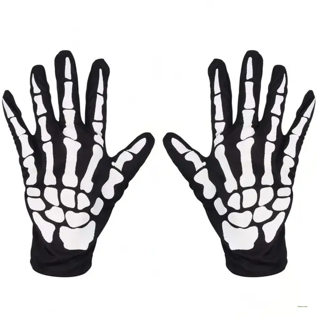 SKULL HALLOWEEN  SHORT GLOVES