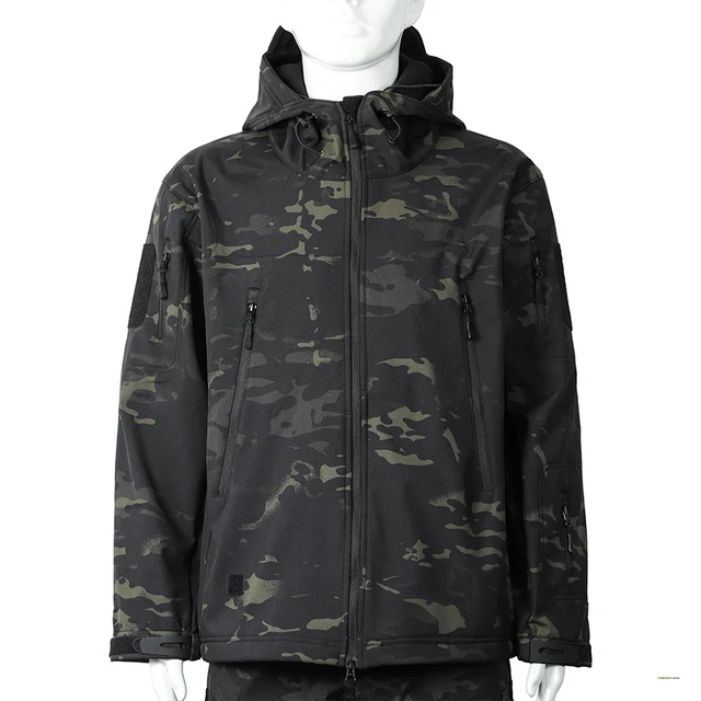 BLACK CAMO SOFTSHELL JACKET