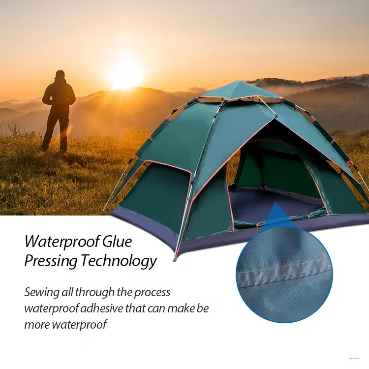 TRIPLE LAYER AUTOMATIC POP-UP CAMPING TENT (3–4 PERSON)
